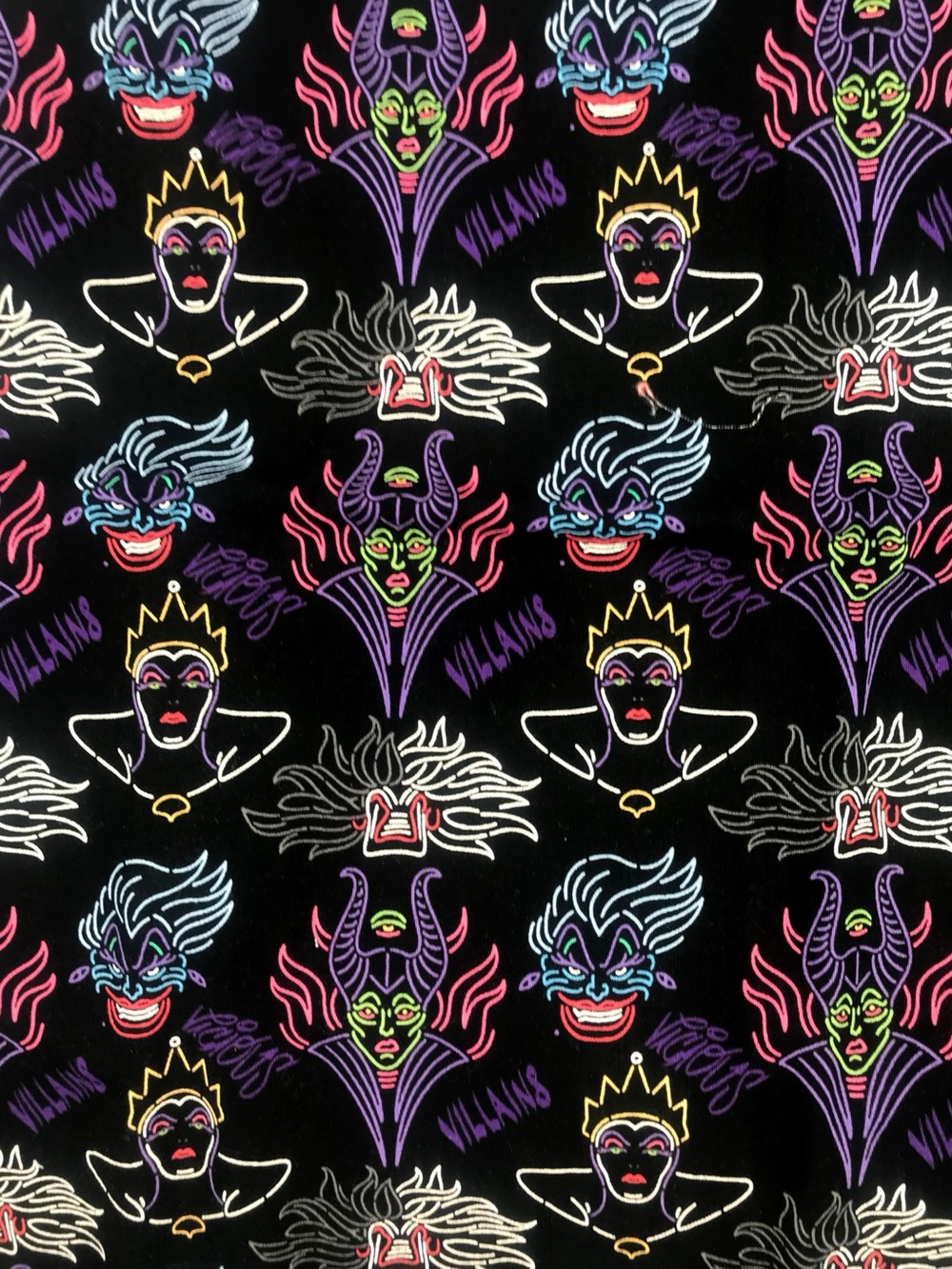 Disney Characters Villains Licensed Fabric-Remnant 22” long x 42” wideo